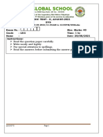 Periodic Test - Ii, August-2021 EVS Exam No.: Max. Marks: 40 Grade: LKG Time: 1 HR Name: Date: 28/08/2021 Instructions