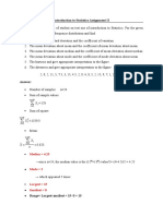 Introduction To Statistics Assignment II: Median 4.25