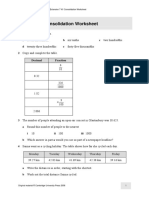 N1 Consolidation Worksheet: Tenths Hundredths