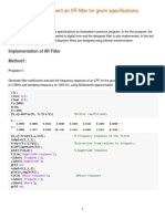 To Design and Implement An IIR Filter For Given Specifications