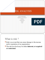 Risk Analysis: Group Members: Reshma Ravindran Sidhiq Shamweel Vinod Vipin