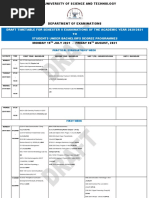 Draft Timetable For Semester Ii Examinations of The Academic Year 2020/2021 TO Students Under Bachelor'S Degree Programmes