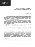 História e História Da Educação O Debate Teórico-Metodológico Atual