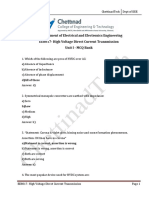 Department of Electrical and Electronics Engineering EE8017-High Voltage Direct Current Transmission Unit I - MCQ Bank