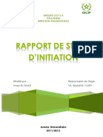 Groupe Ocp S.A Pôle Mines Direction Phosboucraâ. Réalisé Par - Responsable de Stage