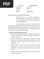 Modelo de Escrito Solicitando La Extincion de Alimentos