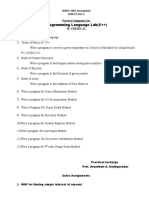 Programming Language Lab (C++) : MGM's JNEC Aurangabad 2020-21 Part-2 Practical Assigment List Se-Chemical