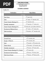 Academic Calenders 2021-22
