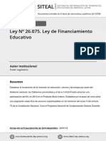 Ley 26075 Financiamiento Educativo Nacional