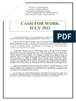 Cash For Work JULY 2021: Poblacion, President Quirino, Sultan Kudarat