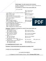 Pour Chaque Document, Vous Aurez 1 Minute Pour Lire Les Questions Et, Après Chacune Des Trois Écoutes, 2 Minutes Pour Répondre Aux Questions