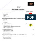 Road Safety Week-Quiz Question Sets - A, B, C, D