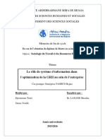 Le Rôle de Système D'information Dans L'optimisation de La GRH Au Sein de L'entreprise