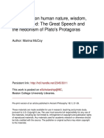 Protagoras On Human Nature, Wisdom, and The Good: The Great Speech and The Hedonism of Plato's Protagoras