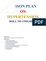 LESSON PLAN On Hypertension