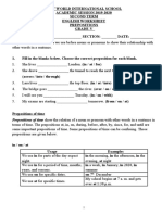 Gr.5 English Worksheet-Prepositions