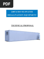 240T/D Ro Seawater Desalination Equipment: Technical Proposal