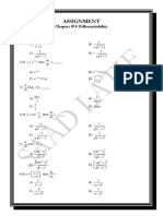 Assignment: Chapter # 4 Differentiability