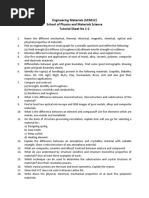 Engineering Materials (UES012) School of Physics and Materials Science Tutorial Sheet No 1-2