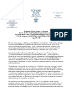 Testimony of State Senator Liz Krueger Before The New York City Planning Commission On The New York Blood Center's Application To Develop A Life Sciences Hub