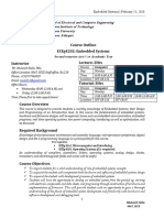 Course Outline Eceg4202: Embedded Systems Lecture: 2Hrs