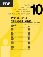 Proyecciones Valle 2013 - 2030: Tomo: Honduras: Proyecciones de Población Por DEPARTAMENTO 2013-2030