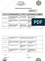 Performance Monitoring and Coaching Form