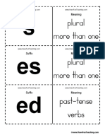 S Es Ed: Plural More Than One Plural More Than One Past-Tense Verbs