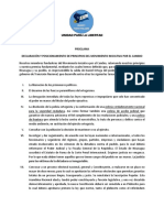 Declaración y Posicionamiento de Principios Del Movimiento Iniciativa Por El Cambio