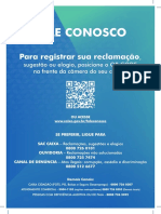 CARTAZ COM INFORMACAO DO SERVICO DE ATENDIMENTO AO CONSUMIDOR FORMATO 46x64cm