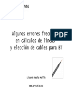 Algunos Errores Frecuentes en Cálculos de Líneas y Elección de Cables para BT