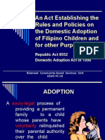 An Act Establishing The Rules and Policies On The Domestic Adoption of Filipino Children and For Other Purposes