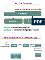 The Structure of A Compiler: Any Compiler Must Perform Two Major Tasks