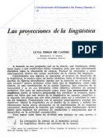 Tobón (1989) Las Proyecciones de La Lingüística