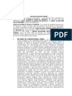 Instructiva Poder Carlos Alberto Padilla Parada A Juan Carlos Claros Delgadillo y Diego Silvestre Soliz Ramirez