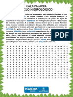 Atividade Lúdica Educação Ambiental Caça Palavras Água