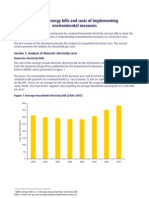 Domestic Energy Bills and Costs of Implementing Environmental Measures