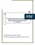 Projet de Proposition de Loi Portant Cadre D'organisation Et Fonctionnement Des Mutuelles Sociales Au Cameroun