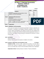 CBSE Class 11 Revised Economics Syllabus 2020-21