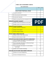 Form 1 Self-Assessment Checks: Core Competencies