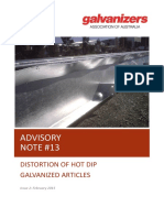 An 13.2 Distortion of Hot Dip Galvanized Articles