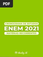 Cronograma de Estudos Enem 2021 - Recorrentes