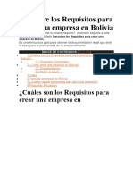 Descubre Los Requisitos para Crear Una Empresa en Bolivia