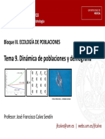 Tema 9 Dinámica de Poblaciones y Demografía