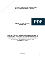 Economic Analysis of Fish Farming in Delta North Agricultural Zone, Delta State, Nigeria