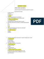 Genetics Tests: Section A: Multiple Choice (20 Marks)