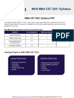 MAH MBA CET 2021 Syllabus PDF