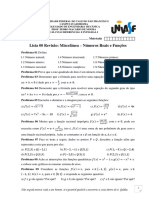 Lista 00 Revisão Miscelânea Números Reais e Funções