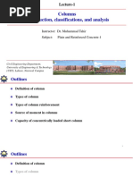 Columns Introduction, Classifications, and Analysis: Lecture-1