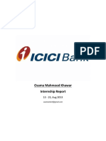 ICICI Bank Internship Report August 2013